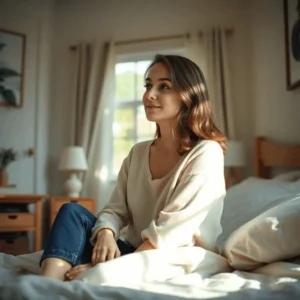En dame som får sosial angst behandling hjemme